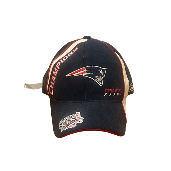 New England Patriots Super Bowl XXXVI 36 NFL Champions Adjustable Reebok Hat NWT - Picture 1 of 5